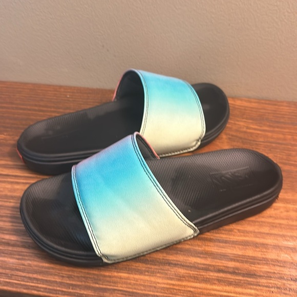 EUC Vans Sz 8 Ombre Slides Pink Green Aqua Black - Picture 4 of 6